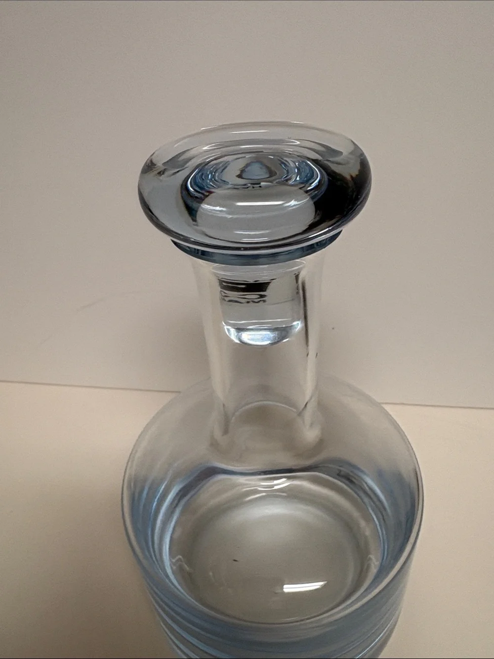 Clear Light Blue Glass Decanter from Norway
